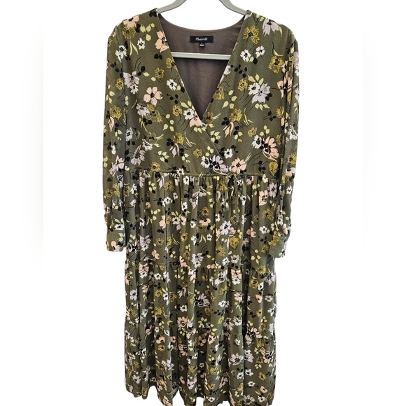 Madewell Cinched Waist Midi Dress Wildblooms Womens - Picture 3 of 8